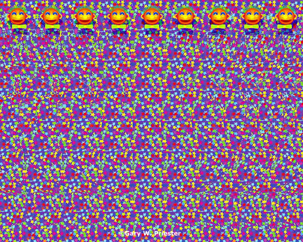 Clown Face - Hidden and Floating Image Stereogram Gary W. Priester