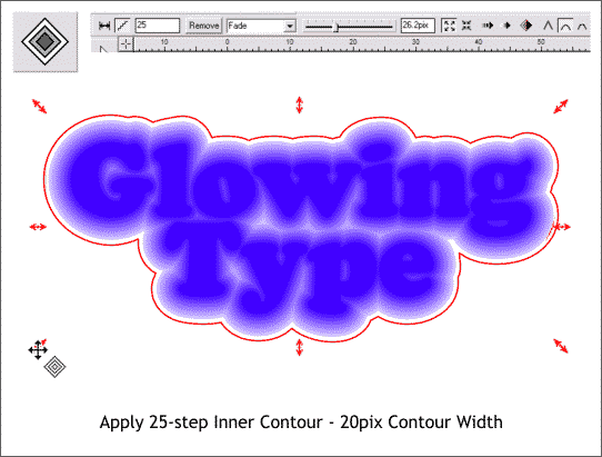 Xara Xone Workbook Glowing Type tutorial Step 6