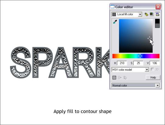 Xara Xone Workbook SparkleType tutorial Step 7
