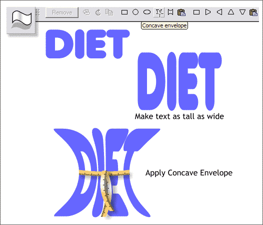 Fun with Type and Envelopes  - Xara Xone Workbook step-by-step tutorial