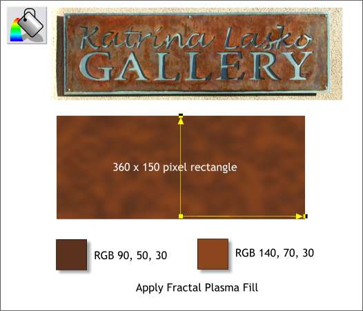 A rusty metal plaque - Xara X step-by-step tutorial