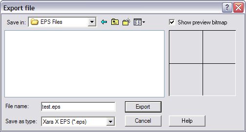 Export File dialog