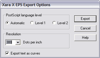 Export File dialog