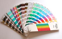 A Pantone Fan Book of swatches