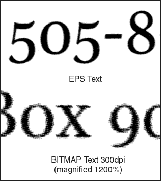 EPS text vs. Bitmap text