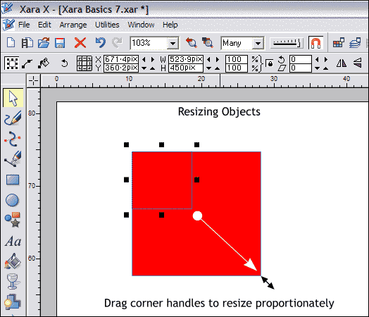 Resizing an object