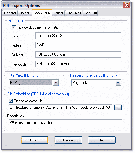 Xara Xtreme Pro - PDF Support