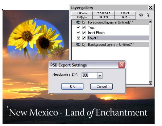 Xara Xtreme Pro - Photoshop PSD Layers Support