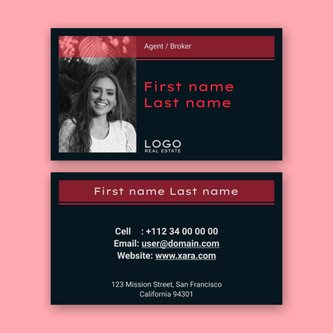 Free real estate – business card template