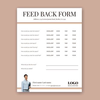 Free real estate – open house feedback forms template