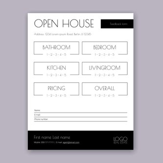 Free real estate – open house feedback forms template