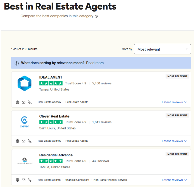 User Social Proof Example: Review Sites